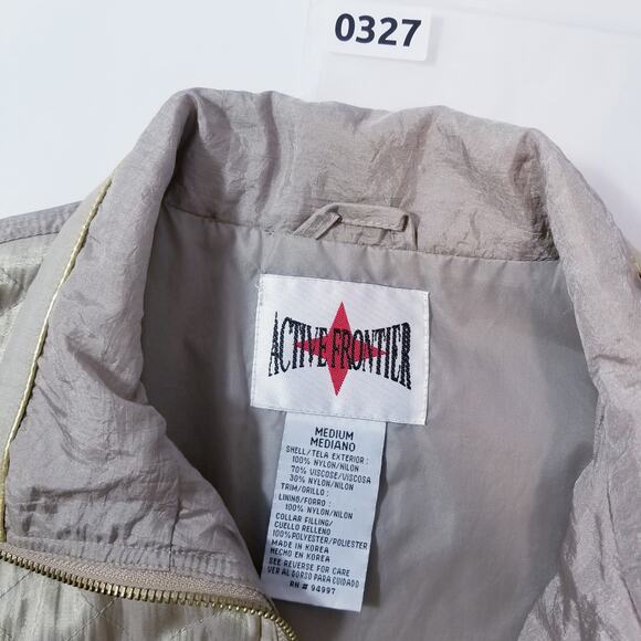 Retro Active Frontier Quilted Iridescent Bomber Jacket - Picture 10 of 11